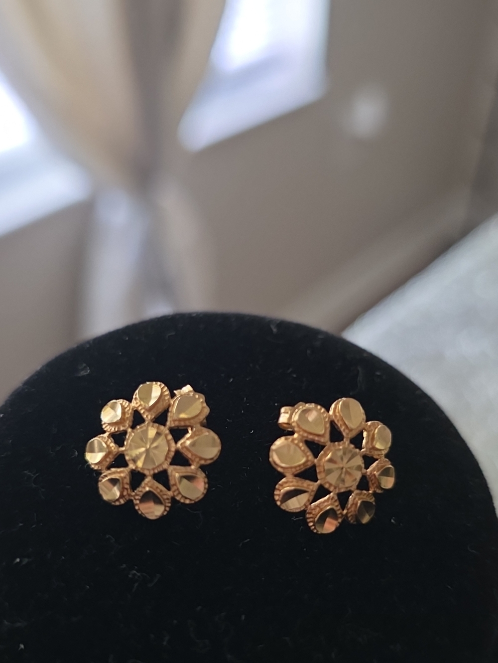 Classic Gold Floral Stud Earrings by